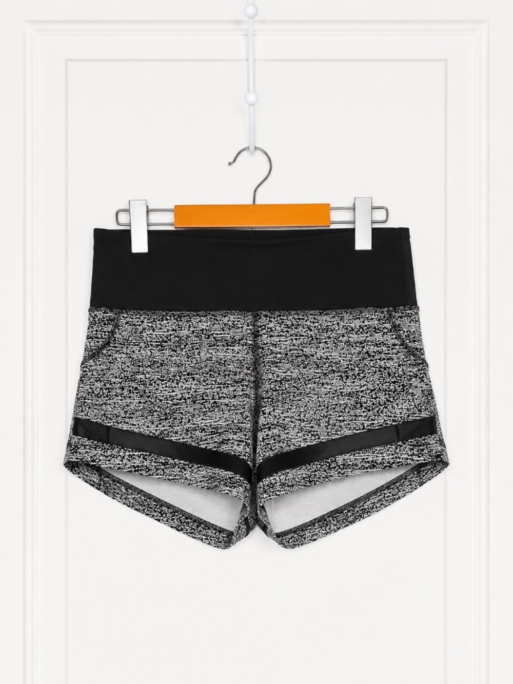 Lululemon Short Black White Space Dye Running Shorts